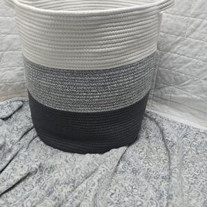 Elegant Two-Tone Woven Storage Basket